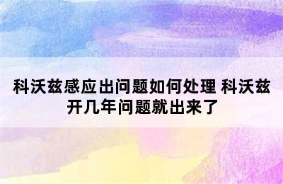 科沃兹感应出问题如何处理 科沃兹开几年问题就出来了